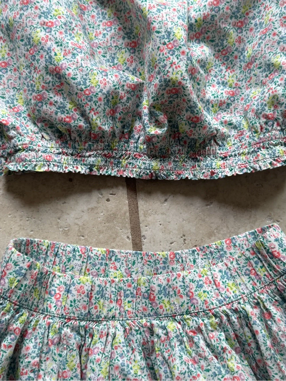 Floral Two-Piece Crop Top & Skirt Set - Pastel Multicolor GAP